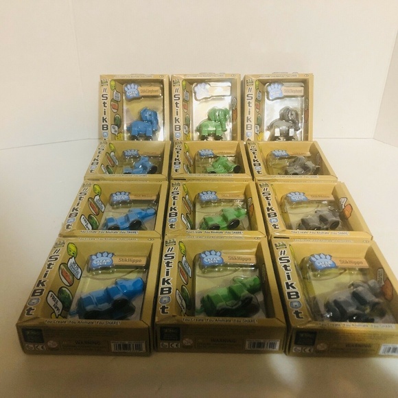 StikBot Other - Lot 12 StikBot Safari Pets Hippos Elephants Lions